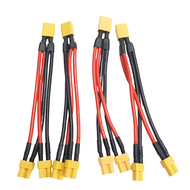 4Pcs XT30 XT-30 Female/Male Parallel Cable Wire 16AWG 100MM Y Lead Battery Charger Cable for Rc FPV
