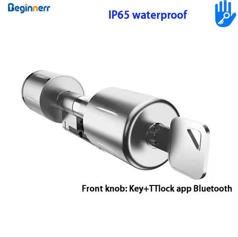 Waterproof IP65 Key Bluetooth Euro Smart Cylinder Lock Ttlock Add Keypad Password Pincode Smart Door