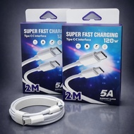 Cable Data C To C 120W Cable Charger Casan Type c to Type c Cable Casan Fast Type-c to Type-c 2meter