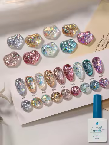 1-9 PCS 12ML Pet to Heaven Series Sequin Gel Nail Polish 2025 Summer Elf Flash Whitening Colorful Se