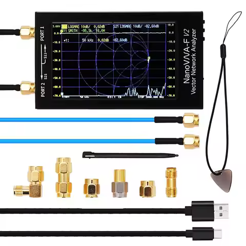 4.3 Inch NanoVNA-F V2 Vector Network Analyzer S-A-A-2 Nano VNA Tester 50KHz-3GHz Short Wave HF VHF U