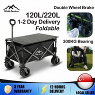WTHB 300L Outdoor Wagon Trolley Foldable Shopping Cart Camping Tool Truck Portable Shopping Garden C