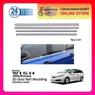 Toyota Wish 09-14"  Door Window Trim Panel with Rubber Edge door belting moulding chrome -1set/4pcs