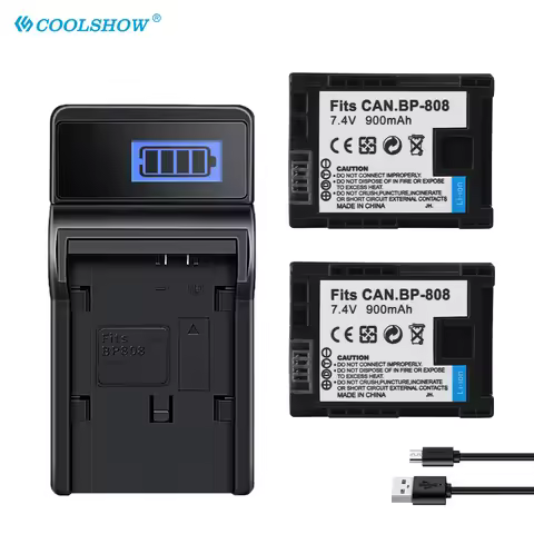 900mAh Battery BP-808 BP-809 BP-819 For FS300 FS100 XA10 VIXIA HG20 HF21 HFS11 HF S10 HF11 BP 808 Ba