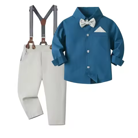 Anniversary Costume for Boys 2 3 4 5 Years Kid Solid Spring Autumn Boutique Clothing Set Toddler Bab