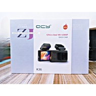 QCY K36 DASHCAM/Ultra-clear 4k+1080P with SUPER NIGHT VISION