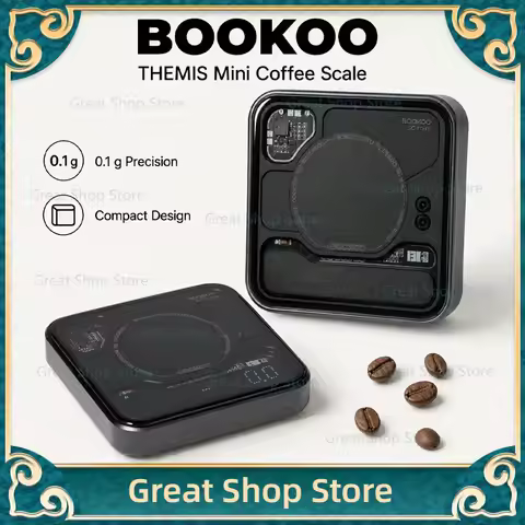 BOOKOO Mini Smart Coffee Scale 0.1g High Precision Rechargeable Espresso Pour Over Timer Flow Rate D