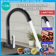 TOP GRADE FAUCET CAZURA BLACK COATING SERIES SINGLE COLD WALL SINK TAP