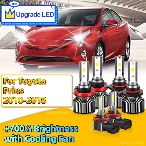 2/6pcs LED Headlight 30000LM Canbus H11 HB3 Car Front Light Bulbs H8 Fog Lamp For Toyota Prius 2010 