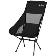 [Lad Weather] Outdoor chair High back Foldable Outdoor Camping Chair Seat Camping Supplies Folding Chair (Black)