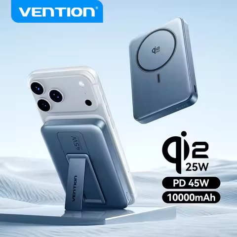 Vention 10000mAh 45W Power Bank For Qi2.2 25W MagSafe Magnetic Wireless Battery Portable Charger For