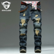 EAGLADE Ripped Skinny Slim Fit Jeans for Men 928 in Blue