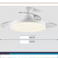 DDS - 隱形風扇燈頂吊電風扇吊燈（吸頂-白色36寸-變光遙控【小米小愛版】）#N270_009_005