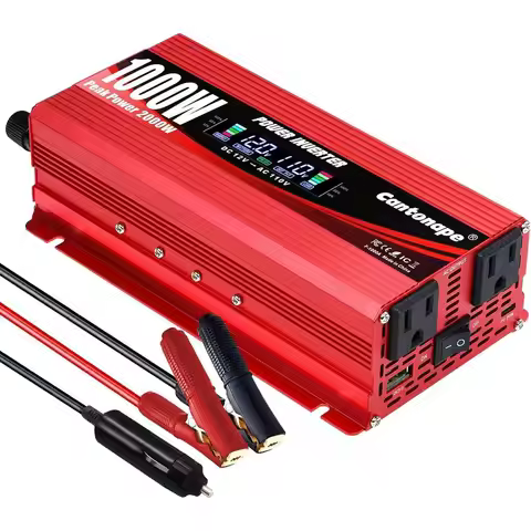 1000W Power Inverter DC 12V to 110V/120V AC with LCD, 2 AC Outlets, 3.0A USB, 20W Type-C