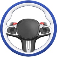 MEWANT Hand Stitch 3D Style Steering Wheel Cover Wrap for BMW M5 F90 2018-2021/M8 F91 F92 F93 2020-2