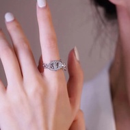 Pig Nose Hollow Diamond Adjustable Ring Couple Ring Strap Buckle Design Light Luxury Ring