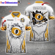 Billiard Ball 9 Yellow Personalized Name, Team Name 3D Shirt
