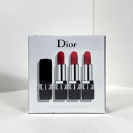 順豐包郵 DIOR/迪奧烈豔藍金烈焰絲絨啞光滋潤口紅鎖色脣膏3.2g 迪奧藍金口紅999三件套 內含：999滋潤+999啞光+ 999絲絨