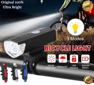 Lampu Depan Sepeda Led / Lampu Sepeda Gunung Set 2-in-1 Depan Belakang