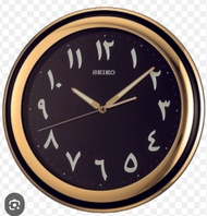 SEIKO QXA578T Gold Tone Arabic Numeral Wall Clock Lumibrite Glow in the Dark