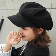 Fashion Wild Wool Women Beret Autumn Winter Octagonal Cap Hats Stylish Artist Painter Newsboy Caps B