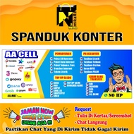 Spanduk Banner Konter Pulsa Seluler ukuran 2x1/spanduk konter pulsa /banner konter cellular bisa COD
