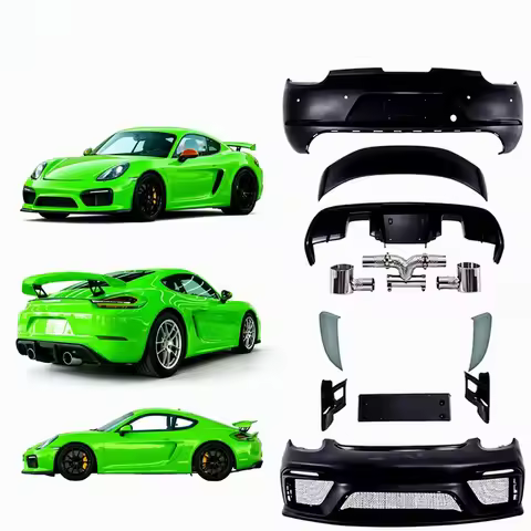 Auto Parts Plastic Material Bodykit for Cayman 987 GT4 Style Front Rear Car Bumper with Exhaust Spoi