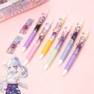 2023 Game Genshin Impact Gel Pen Kawai Zhongli Xiao Yai Miko Raiden Shogun Nahida Kamisato Ayaka Wanderer Cartoon Student Pen Test Pen Children's Writing Stationy