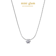 Miniglam Crown CZ Pendant Necklace สร้อยคอมงกุฎเพชรคริสตัล สีเงิน - Holiday Edition