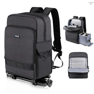 【In stock】ღPULUZ PU5017B Portable Camera Backpack Camera Bag Dual Shoulder Straps Large Capacity Camera Case with Laptop Compartment Tripod Holder for Women Men Photographer 9CAN
