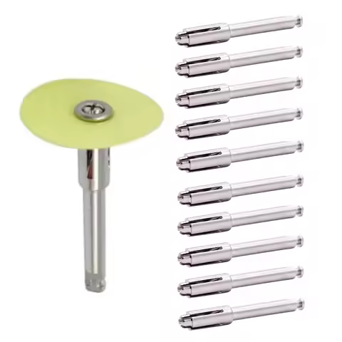 2/5pcs Dental Mandrel Polishing disc Holding Rod Tool Stainless Steel Disc Fit Shank for Polishing D