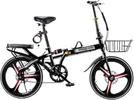 Foldable Bicycle, Folding Mountain Bike, High-Carbon Steel Folding Bike Suspension Bicycle, with Dual Disc Brake Easy Folding City Bicycle, for Men Women Teenager