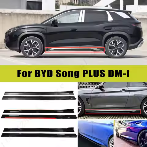 For BYD Song PLUS DM-i Racing Sport Side Skirts 2.0/2.2M 86.6" ABS Splitters Extended Lip Body Kit B