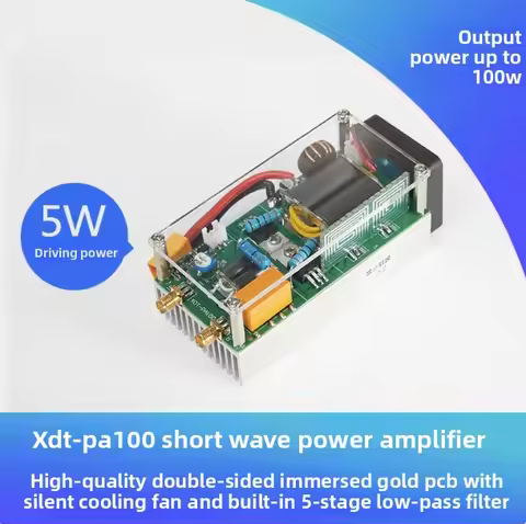 PA100 100W 3-30Mhz Shortwave Power Amplifier HF Amplifier RF for X5105 G90S ShortWave Radio Station