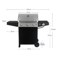 (2025) 🚛 FREE DELIVERY | 3-Burner Gas BBQ, Grill, Barbecue || 石油氣, 戶外, 燒烤, 爐頭, 燃氣燒烤爐