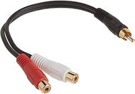 C2G 03177 Value Series One RCA Mono Male to Two RCA Stereo Female Y-Cable, Black (6 Inches)
