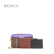 Bonia Digital Lavender Ciccio Monogram Sling Bag With Card Holder