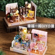DIY Rumah Mini Kreatif Handmade Hut Model Creative House Toy Assemble Dollhouse Craft House Doll Hou