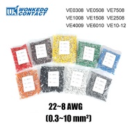 1000Pcs Ferrule Copper Crimp Connector Terminal Block 0.3~10mm² 22-8 AWG Insulated Wire E0508 E7508 