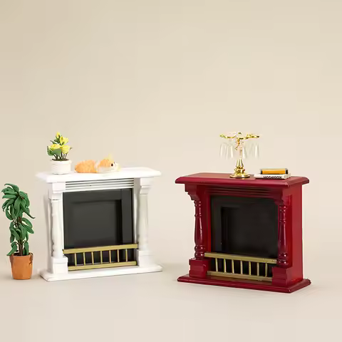 1/12 Dollhouse Miniature Fireplace Model Dollhouse Living Room Furniture Decoration Dolls House Acce