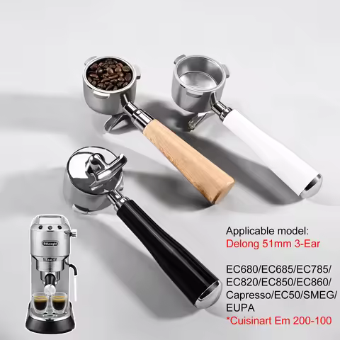 51mm Coffee Portafilter Double Spout Delonghi EC680 EC685 Espresso Machine Accessories Replacement F