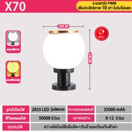 JINGDIAN. โคมไฟโซล่าเซลล์ JD-X70 JD-X75 JD ของแท้!  โคมไฟหัวเสา ไฟสวนหลอดไฟโซล่าเซลล์ โคมไฟหัวเสาทรงกลม โซล่าเซลล์ ปรับได้ solar light