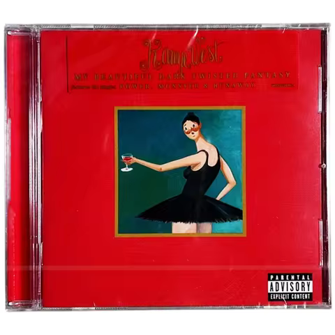 Retro Kanye West Music CD My Beautiful Dark Twisted Fantasy Album Compact Disc Cosplay CD Walkman Ca