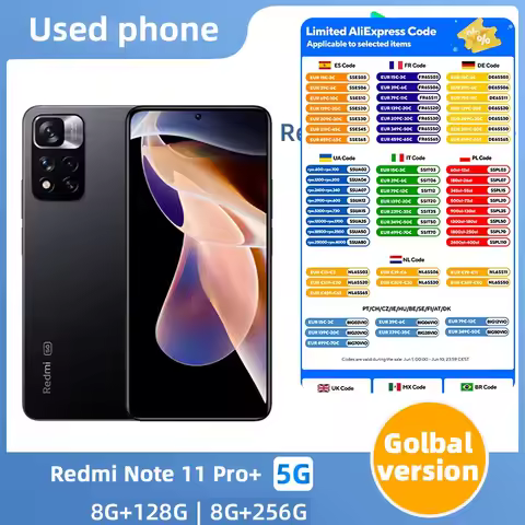 Redmi note 11 pro+ 5G Android 6.6 inch ROM 256GB All Colors in Good Condition used phone