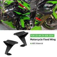 For ZX-6R ZX-636 ZX6R 2024 ZX636 2024 Motorcycle Naked Front Spoiler Winglet Aerodynamic Wing Kit Fa