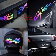 Colorful Reflective Laser Sticker Car Windshield Motorcycle Decoration Firmhuyauto