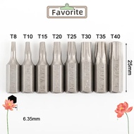 FAVORITEGOODS 1pc Screw Driver Bit, S2 Alloy Steel 25mm Length Torx Bits, T6-T40 1/4 Inch Hex Shank 