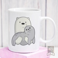 We bare bears ice bear seal Unique Ceramic Glass Mug