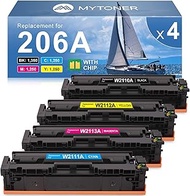 206A Toner Cartridges 4 Pack (with Chip) Compatible Replacement for HP 206A 206X for Color Pro MFP M