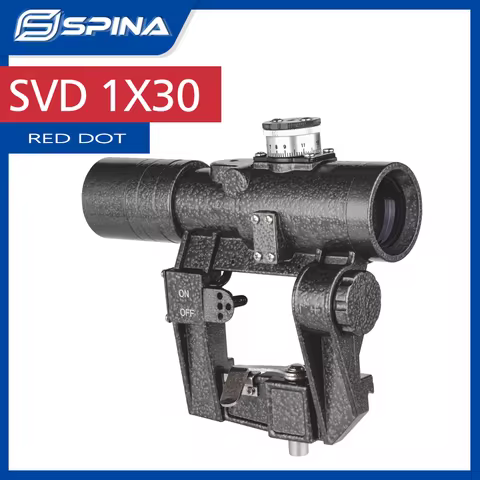 SVD 1x30 Tactical Hunting Riflescope Red Dot Sight With Side-Rail Mount For Airsoft Spotting Shootin